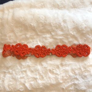 Beaded Leather Backed Belt